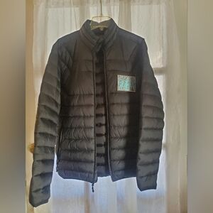 Men's Black Puffer Jacket - Lightweight Quilted Coat